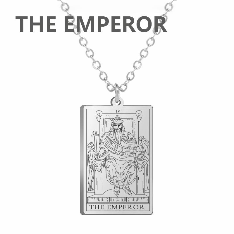 LIKGREAT Tarot Card Necklace Major Arcana Tarots Stainless Steel Necklaces Divination Jewelry Birthday Gift for Women Men