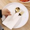 White Disposable Tableware Bags Food Grade Napkin Cutlery Pouches Set Hotel Buffet Event Cleaning Wipes Dinner Table Decoration