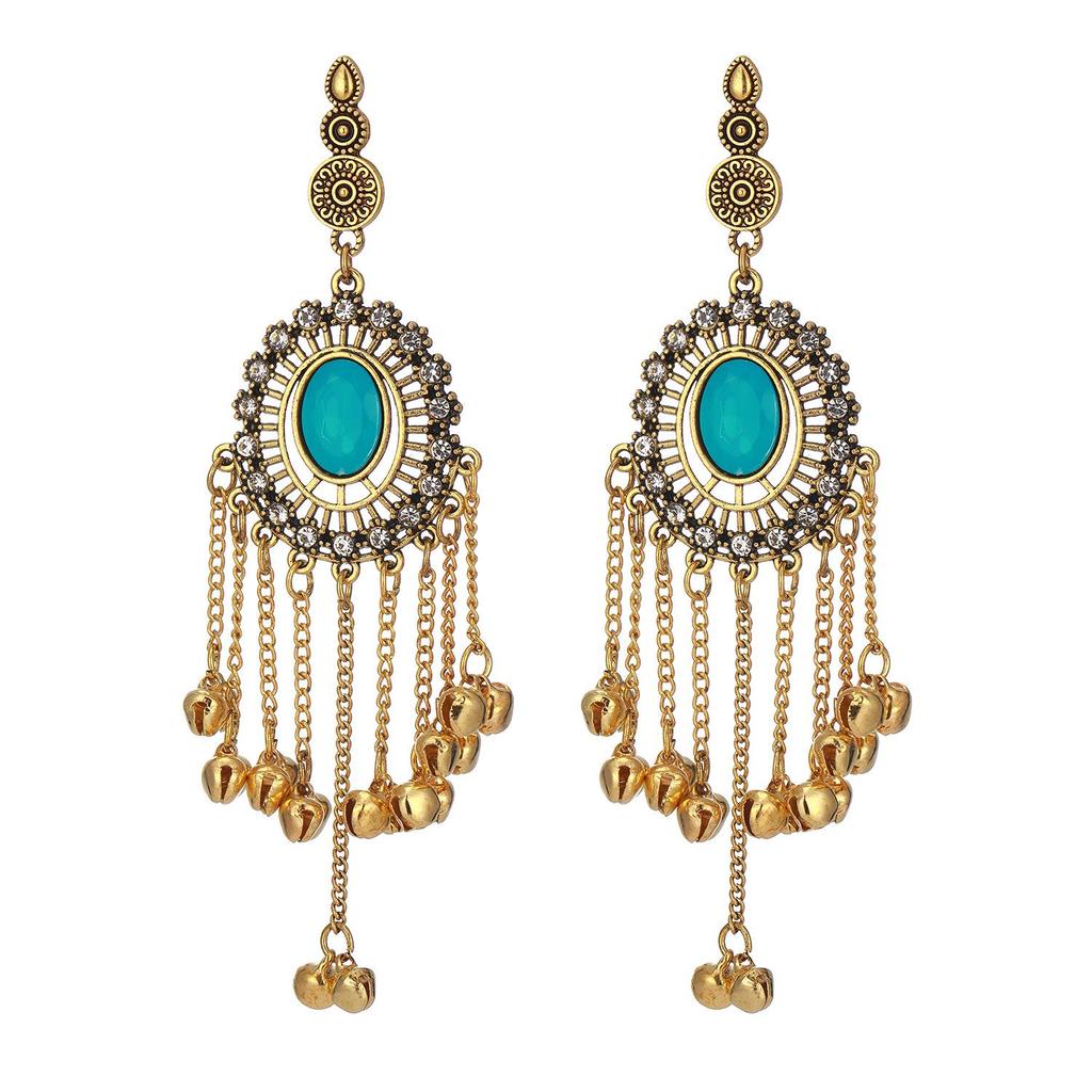 Indian Bohemian Rhinestone Tassel Earrings