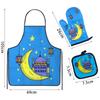 Ramadan Decorations Kitchen Hot Oven Mitts Apron Anti-Hot Microwave Gloves Pad Eid Mubarak Islamic Muslim Cooking Baking Tool