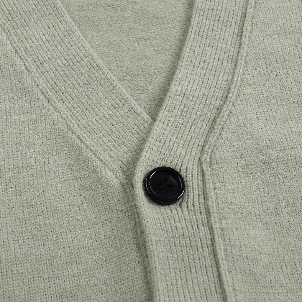 AMI 2025 Κλασική Ανδρική Κεντημένη Λευκή Καρδιά Ζακέτα Μάλλινη Πλεκτή Ζακέτα