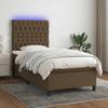 VidaXL Slat Bed Base with Mattress and LEDs, Upholstered Bed, Single Bed, Adult Bed for Interior Bedroom, 3135072