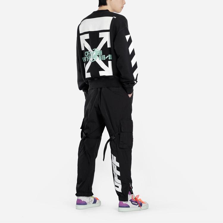 OFF WHITE Mikina s kulatým výstřihem a potiskem vodopádu OMBA035E19E300151088