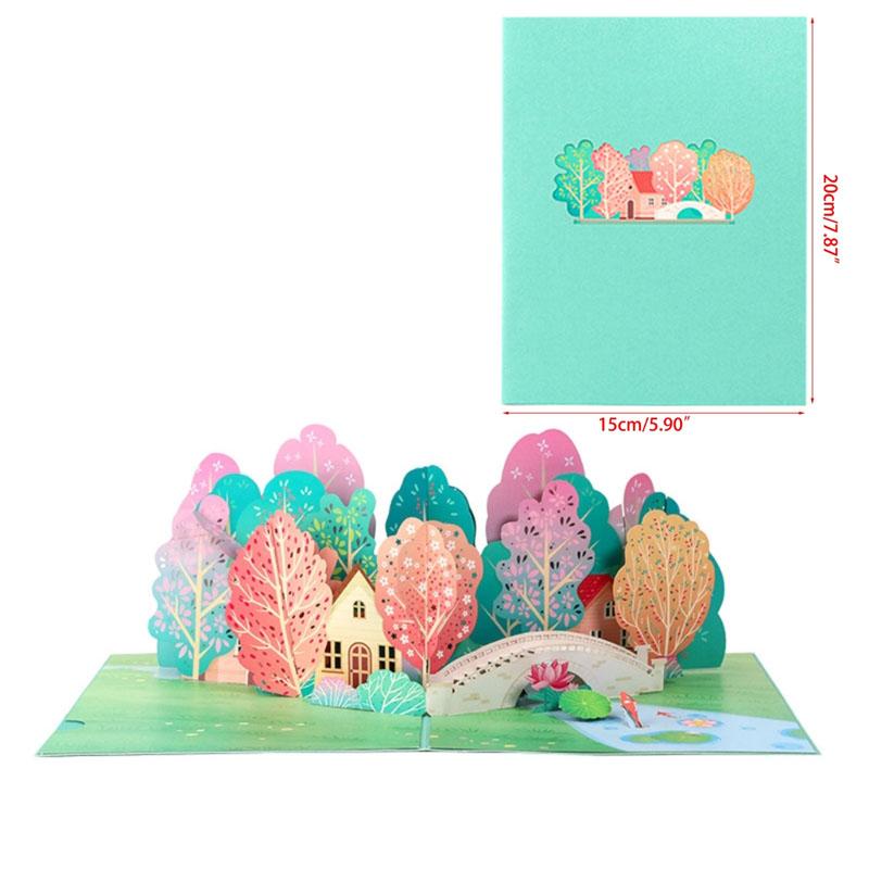 Handmade 3D Greeting Cards Cherry Blossom Basket Pop Up Card for Mother's Day Anniversary Valentine's Day Wedding Birthday Gifts