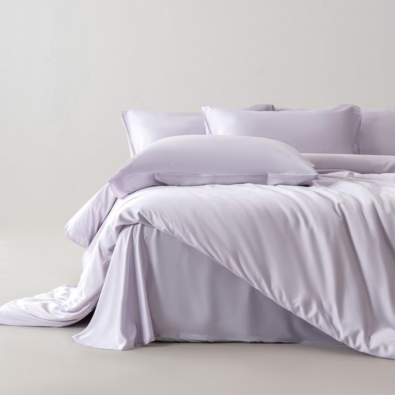 60S Bamboo Fiber Bed Sheet Set Solid Color Luxury Bedding A Class