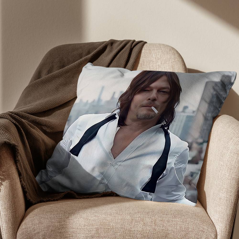 COOL Daryl T-The Walking Dead Pillow Case Square Double-Sided Printing Short Plush Sofa Cushion Cover Bedroom Bedside Pillow