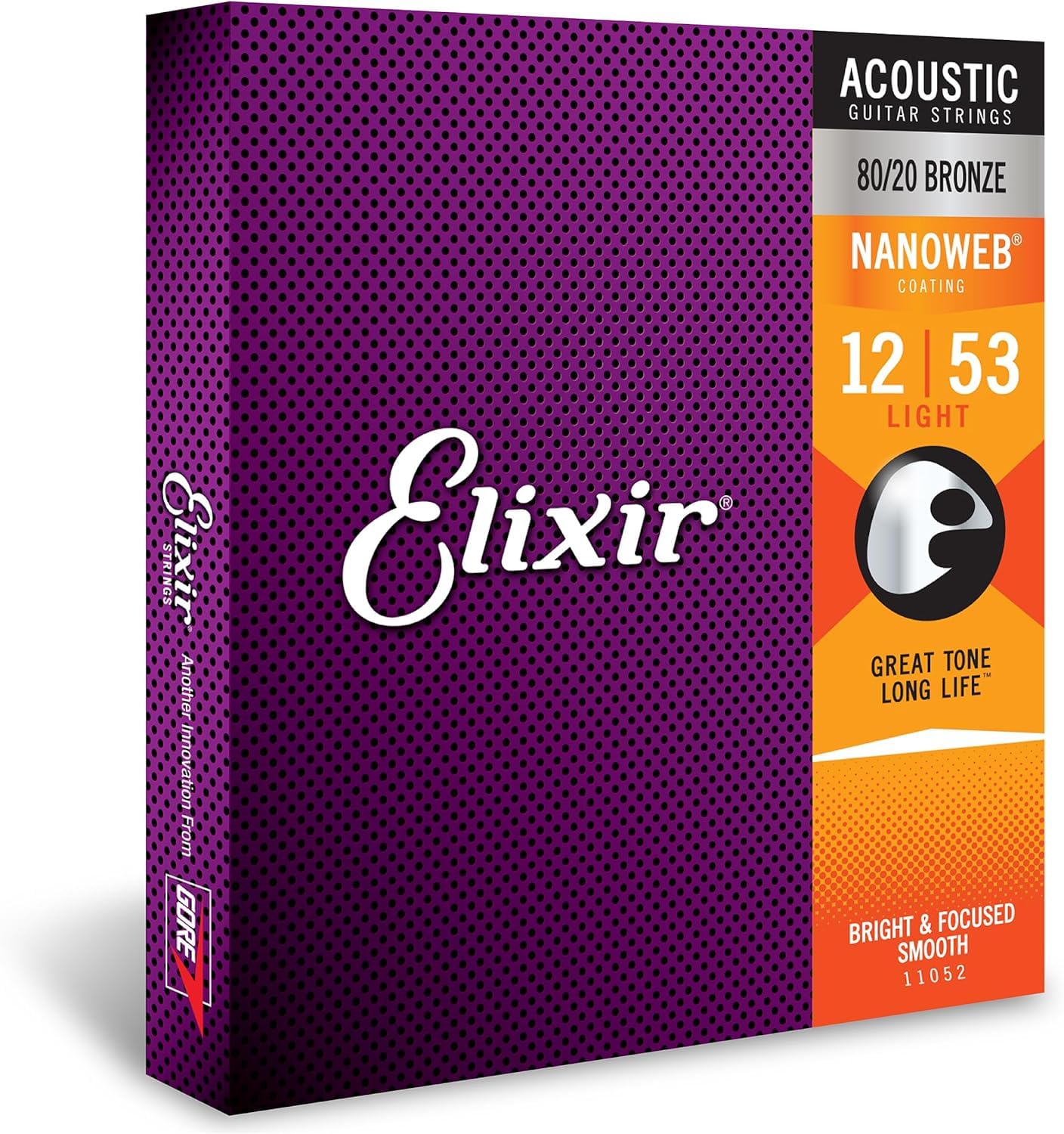 

Струны для акустической гитары Elixir NANOWEB 8020 Bronze Light .012-.053#11052 []