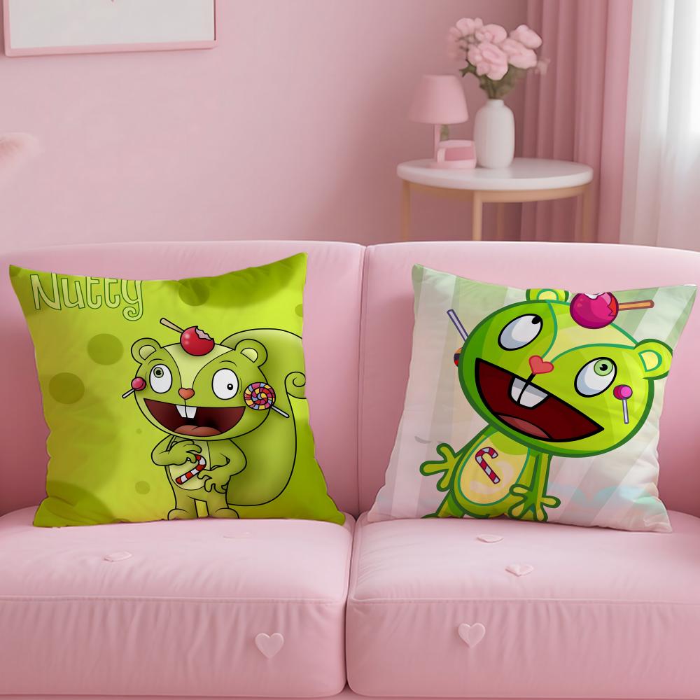 Anime Happy Tree Friends Cushion Cover Comfortable Reversible Pillow Cover Ideal for Car Sofa Bedroom & Beyond