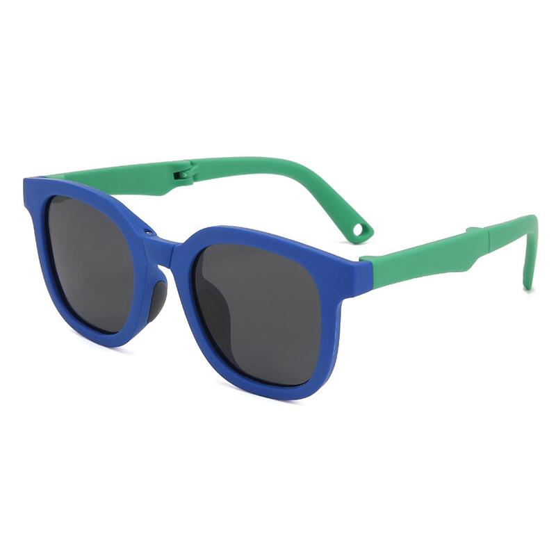 Foldable Kids Sunglasses For Boys Girls UV Protection Soft Silicone Frame Sun Glasses 23077