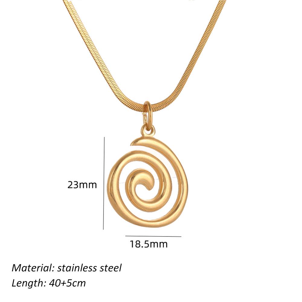 European-American Fashion Swirl Pendant: Stainless Steel Irregular Pattern Women s Necklace