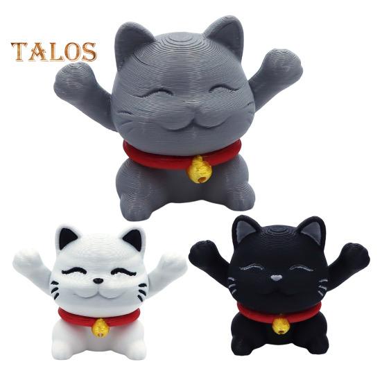 3D Printed Cat Ornament Retractable Kitten Figurine Desktop Pet Cat Fidget Toy for Stress Relief Home Office Shelf Desk