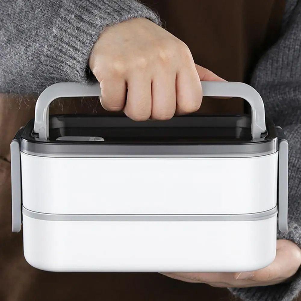 Leak-proof Insulated Food Container Double Layer Food Storage Crisper Portable Lunch Box Camping