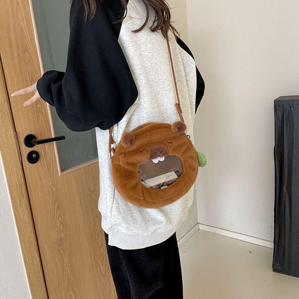 

Сумка через плечо Capybara Cartoon Animal Capybara Вместимость Мягкая кукла-мультяшка унисекс