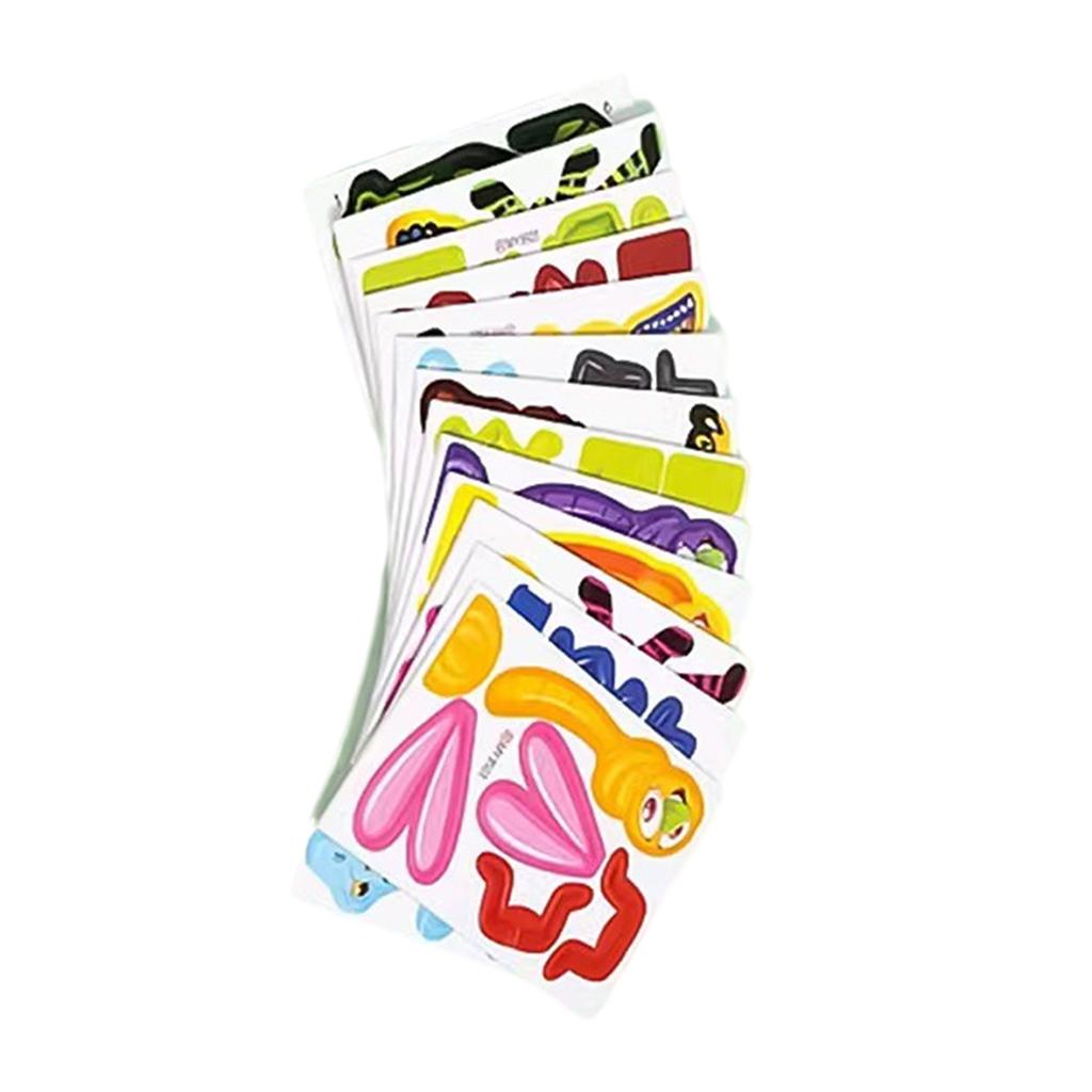 25 listů/sada Puzzle Hračka Kreslený motiv 3D Blok skládačky Předškolní vzdělávací hračka pro trénování mozku pro děti
