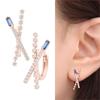 14K Gold-Filled Pin X Cubic Cross One-Touch Ring Earrings (8538896)