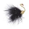 Fashionable New White Feather Plush Pearl Crystal Animal Brooch Creative Brooch Alloy Bird Badge