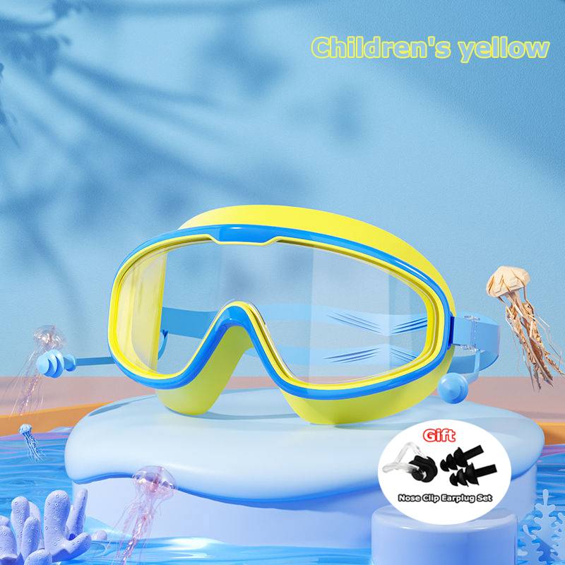 Kids Swimming Goggles Big Frame HD View Anti-fog Waterproof Children's Swim Goggles Boys and Girls Multi-color To Choose