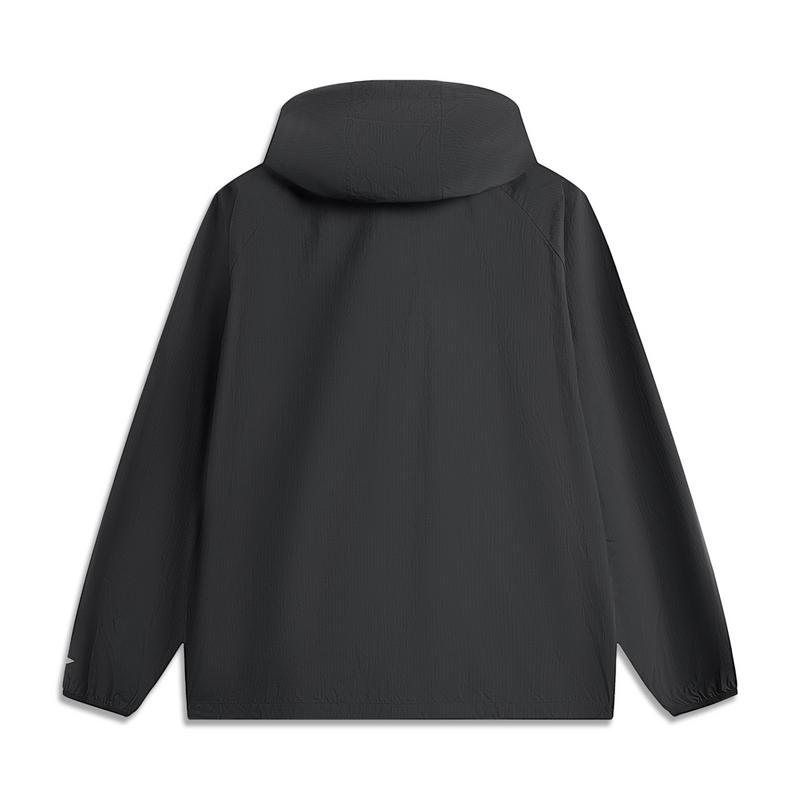 Li Ning CF Outdoor Series Breathable Water-Resistant UV Block UPF 40+ Sun Protection Windbreaker Men Outerwear Black AFDV371-1