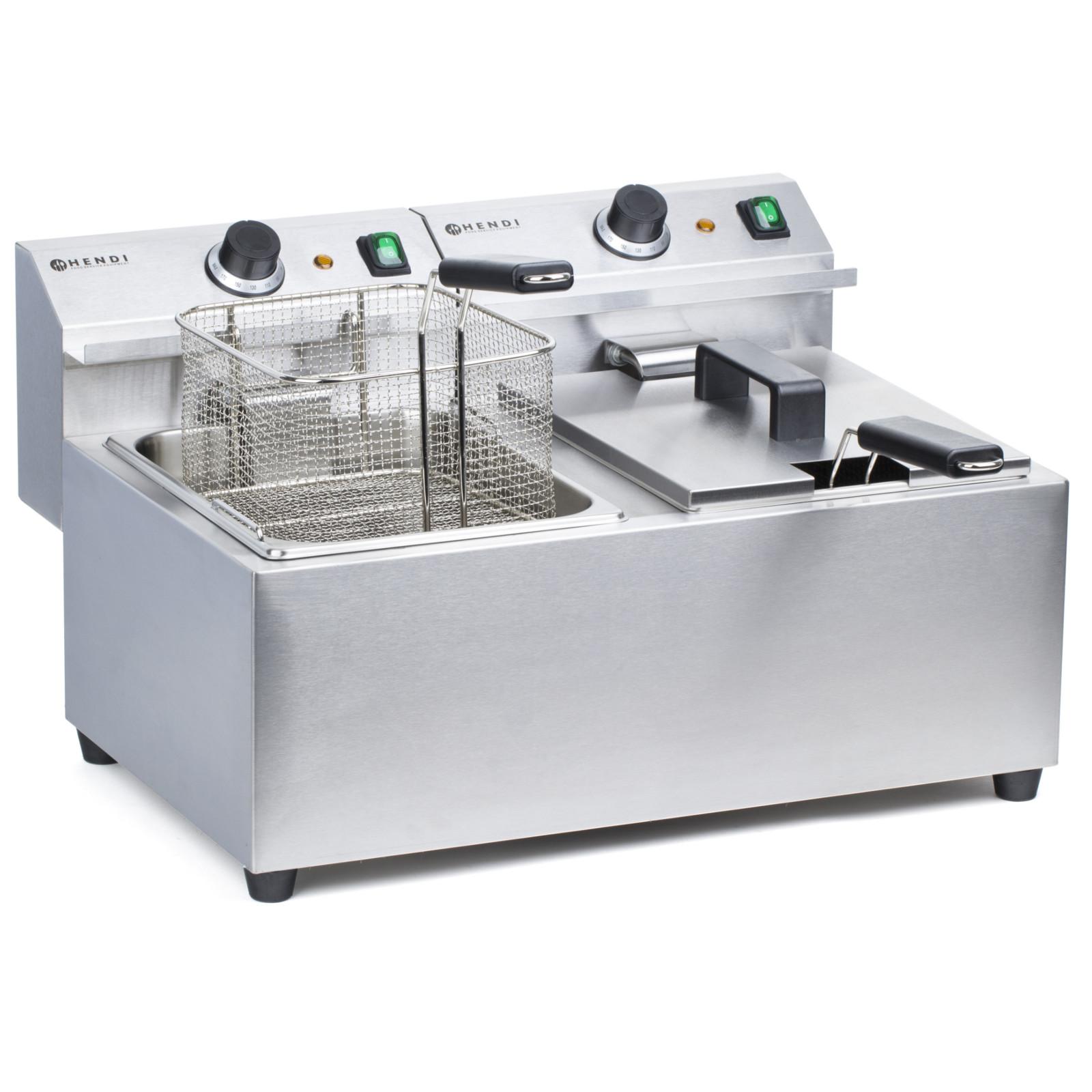 Mastercook gewerbliche Fritteuse 7kW 230V 2 x 8L - Hendi 207307 230V / 8 L