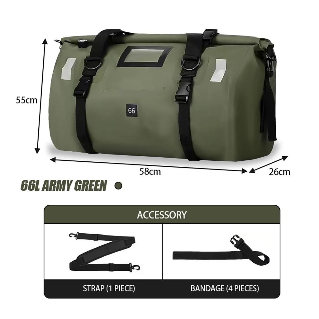Universal 40L 66L Motorrad wasserdichte Hecktasche Helm langlebige hintere Moto Sitztasche hohe Kapazität Reiten Motocross Outdoor-Tasche