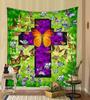 Vintage Sun Tarot Tapestry  Floral Design Mystical Elements  Unique Wall Art for Home Decor Bedroom  Occult Lover Gift
