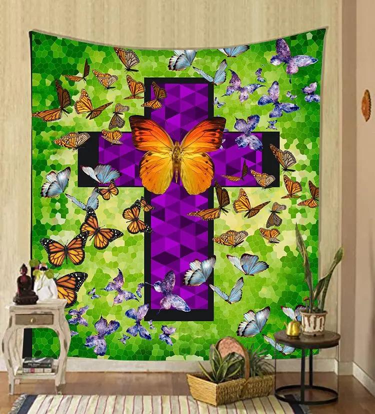 Vintage Sun Tarot Tapestry Floral Design Mystical Elements Unique Wall Art for Home Decor Bedroom Occult Lover Gift