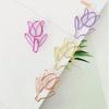 20PCS Tulip-Shaped Paper Clips, Cute Style Metal Stationery for Students' Study & Office Document Organizing, Back To School, School Supplies