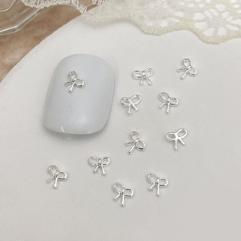 20pcs Metal Bowknot Nails Art Decoration 3D Nail Charms for Women Nails Art
