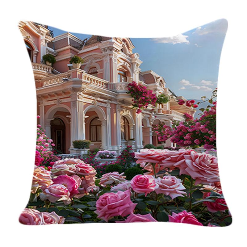 

New Creative Fashion Simple Rose Flower Pillow Cover Home Sofa Cushion Pillow Cover 45*45cm