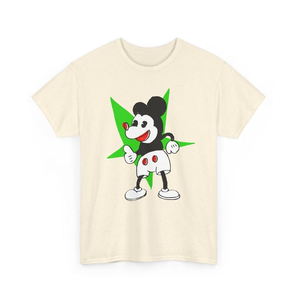 

vintage japanese mickey with weird green star fan art tshirt 3XL
