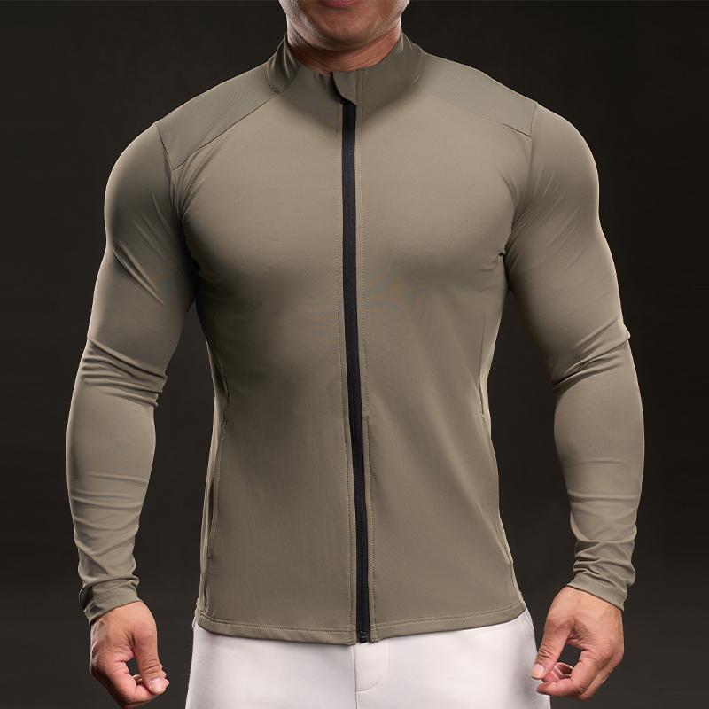 6142188 New Quick-dry Ice Silk Long-sleeved T-shirt Men's Casual Sports Stretch Fitness Outdoor Top