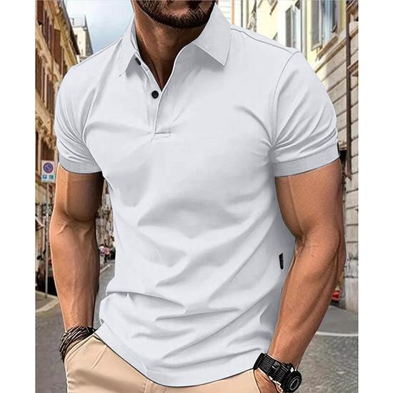 

Мужской летний однотонный топ, популярная мода, короткие рукава, приталенный крой, европейский и американский стиль, короткие рукава S белый