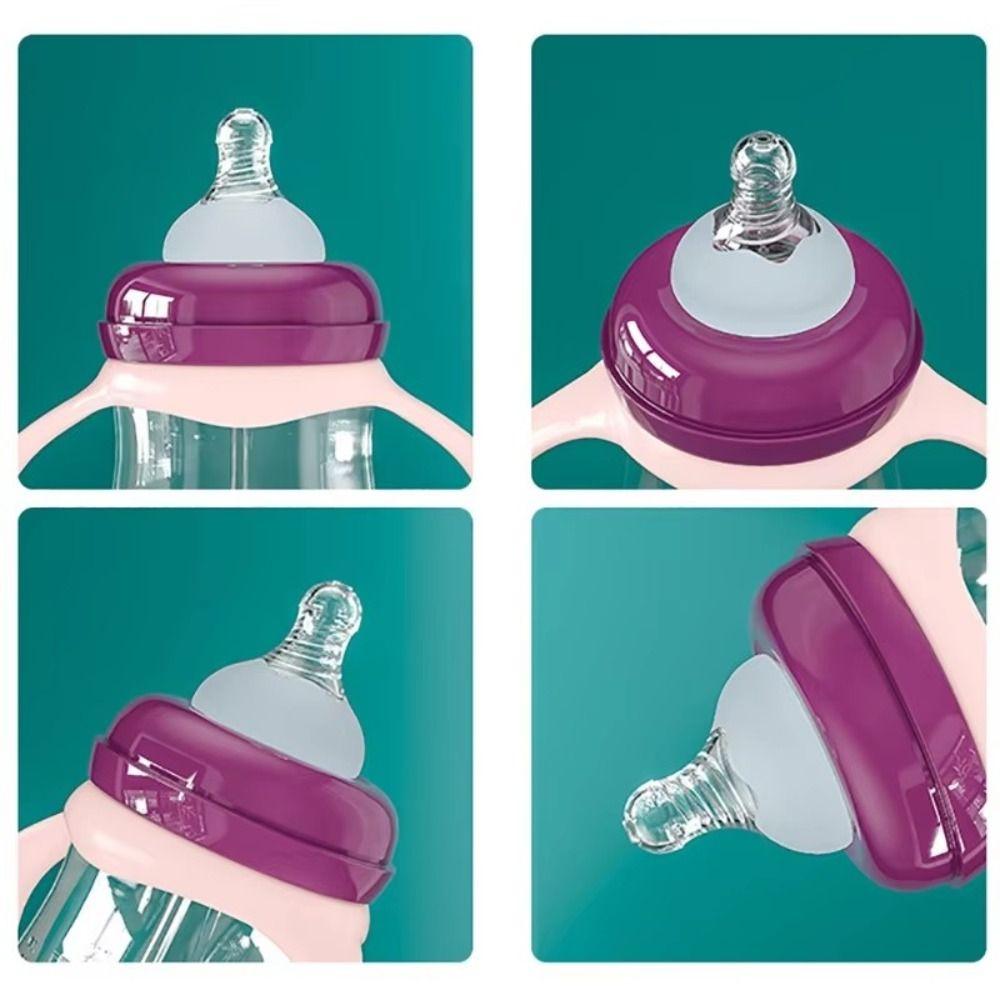 PP Cat Shape Milk Bottle Silicone Nipple Baby Bottle With Handle Feeding Supplies