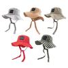Fashion Breathable Fisherman Hats Lace Up Wide Brim Bucket Hats Adjustable Strap Sun Protection Hats
