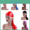 Luxusní jednobarevný Durag Pokrývka hlavy Pirátská čepice Unisex klobouk s hladkým hedvábným povrchem