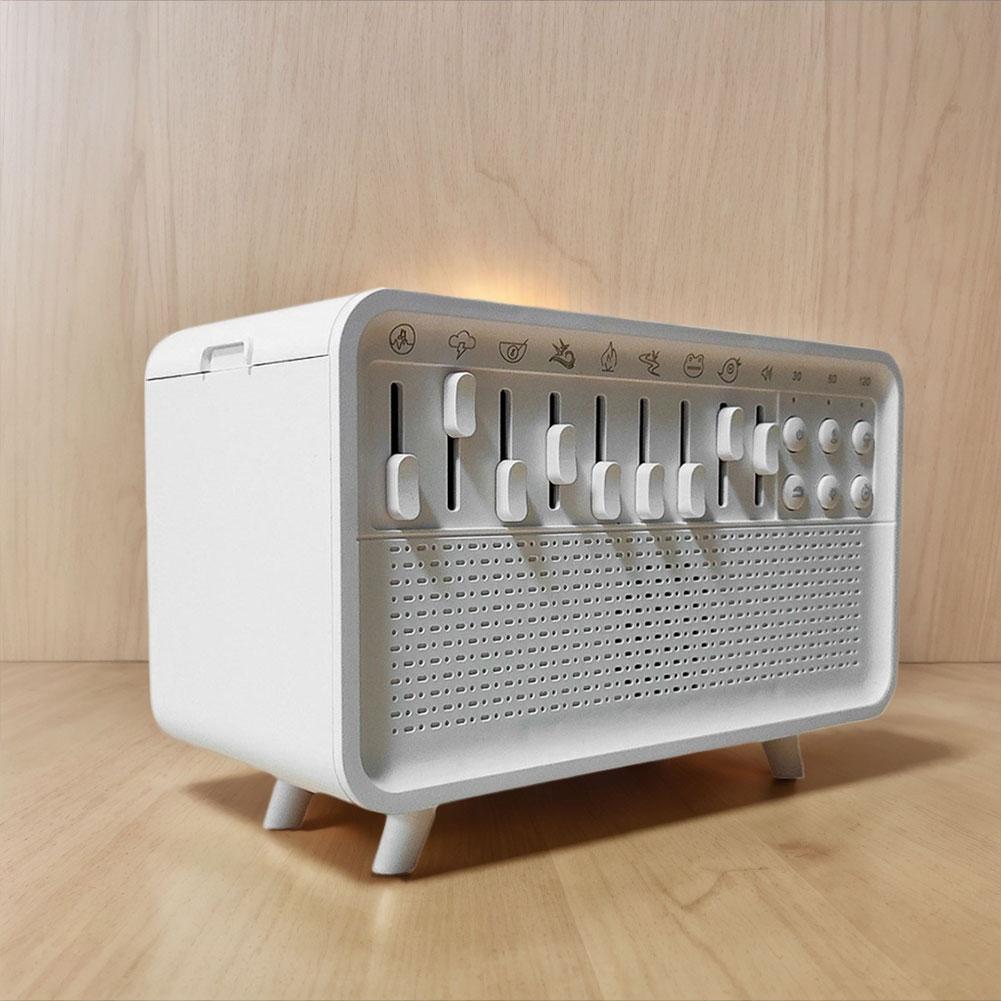 Weißes Rauschen Schlafgeräuschmaschine Ätherisches Öl Diffusor mit BT-Lautsprecher Nachtlicht Aroma Diffusor für Erwachsene Schlafen Meditation