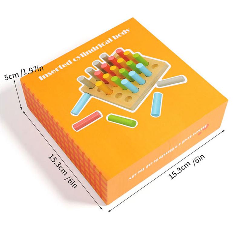 Children's Montessori Early Education Wooden Colorful Plugboard Hand-eye Coordination Training Color Cognitive Educational Toys