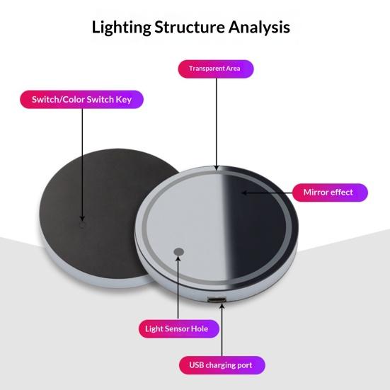 LED Car Cup Holder Light 7 Colors Light Up Cup Coaster USB Rechargeable Interior