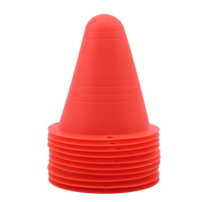 10pcs Portable Marking Training Road Cone Roller Skating Piles Multifunctional Skates Roadblocks Soccer Training Obstacles Props
