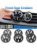 FUVLN1 NEW Emblems 2pcs Car Front Grill/Rear Emblem Lid Covers Logo Sticker VW POLO Scirocco GOLF 5 6 7 8 MK5 MK6 MK7 MK