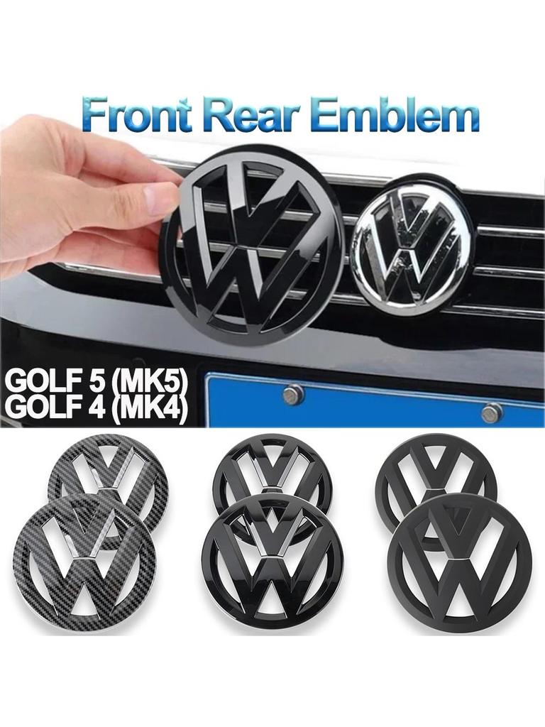 FUVLN1 NEW Emblems 2pcs Car Front Grill/Rear Emblem Lid Covers Logo Sticker Volkswagen VW POLO Scirocco GOLF 5 6 7 8 MK5 MK6 MK7 MK