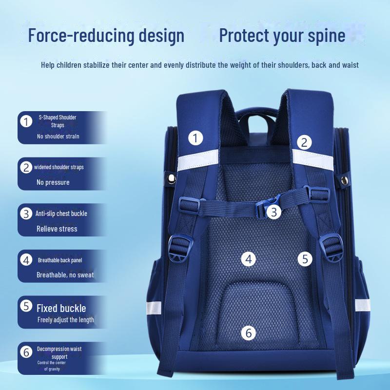 Rucsac de Mare Capacitate cu Protecție pentru Coloană Vertebrală pentru Băieți și Fete, Clasele 1-6, Vârste 6-12