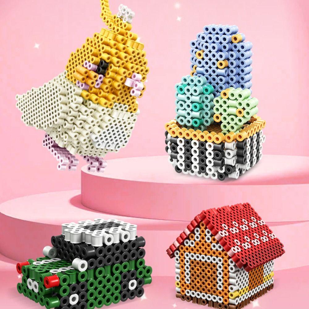 Colorful Bean Splicing Material Package DIY Iron-on Bead Craft Kit Bean Splicing Tool Kids Gift