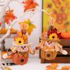 Thanksgiving Harvest Autumn Flower and Leaf Scarecrow Plush Dolls Keychains Charm Hanging Ornament Festivals Decors
