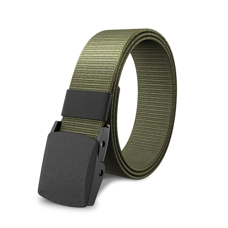 

[LOSETH] belt men s nylon belt belt mens brands casual belt For work mens belt buckle golf black free size