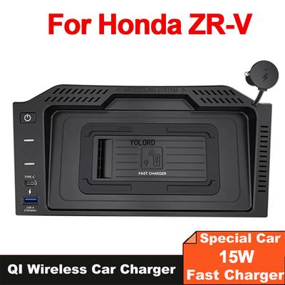 15W Auto QI Kabelloses Ladegerät Schnelles Handy-Ladegerät Ladeplatte für Honda ZRV ZR-V 2023