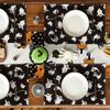 Japanese-style Halloween Patterns Linen Table Placemat Printed Table Anti-scalding Heat Insulation Pad Cup Coaster