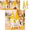 Whimsical Yellow Knitted Lemon Gnome Figure Ideal For Summer Themed Parties And Home Styling
