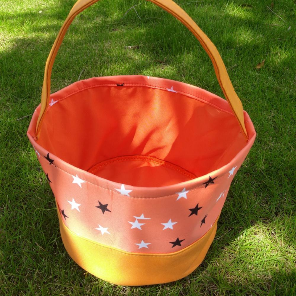 Halloween Portable Canvas Candy Bag Halloween Decoration Basket Kids Tote Bag Pumpkin Basket Halloween Decoration