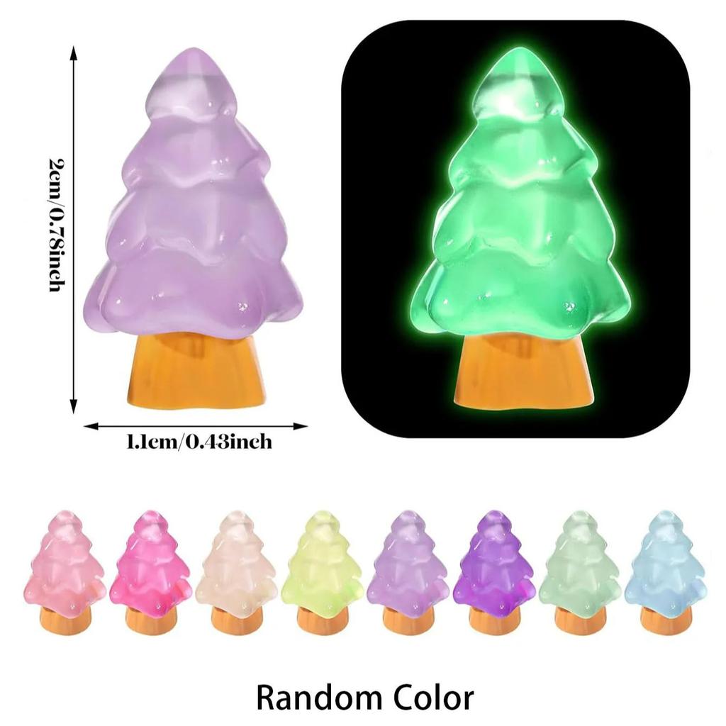 10 / 20PCS Luminous Christmas Tree Glow In Dark Mini Resin Decor Ideal For Random Color DO-IT-YOURSELF Fairy Garden Party Present